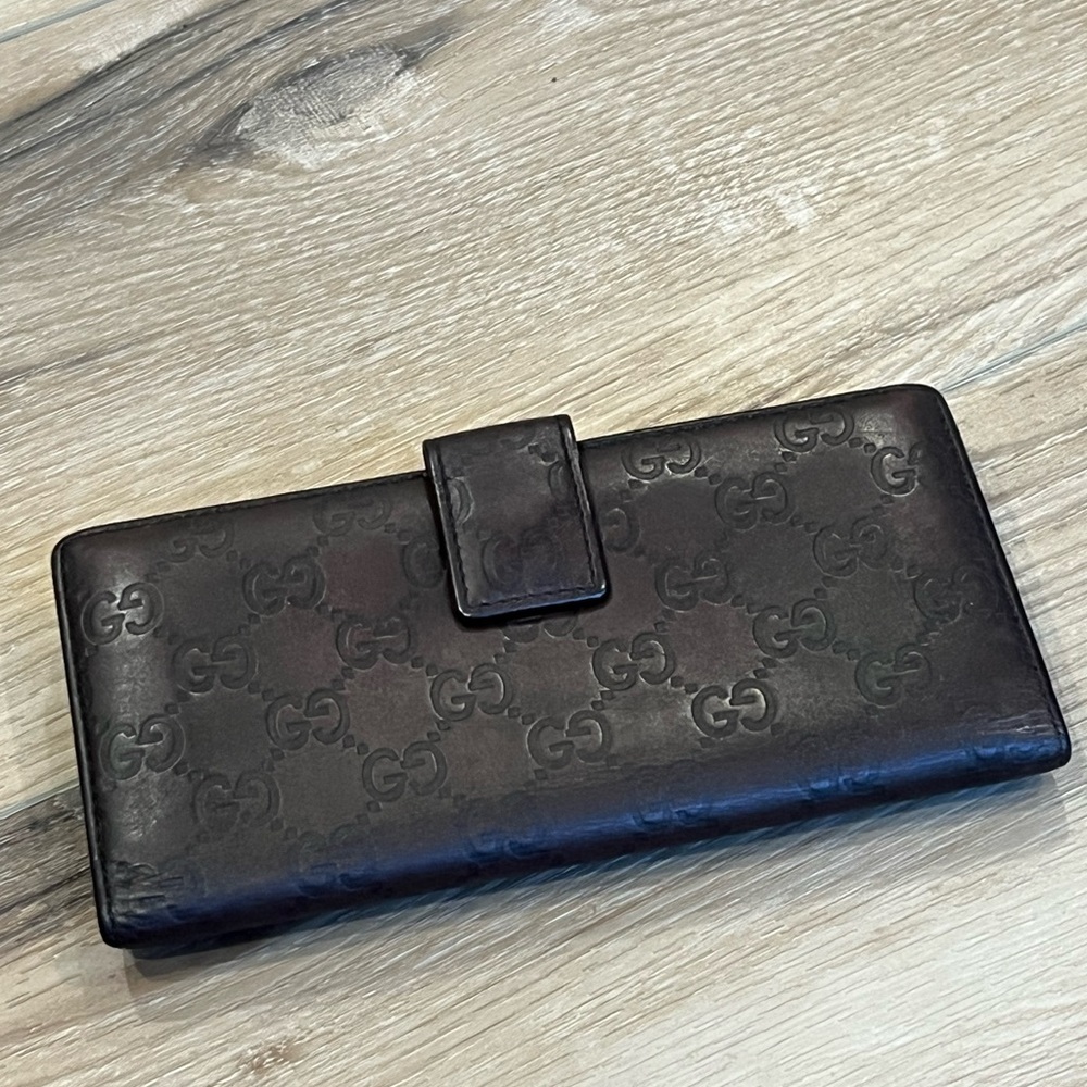 GUCCI Brown Guccissima Continental Flap Wallet WOC - Picture 5 of 8